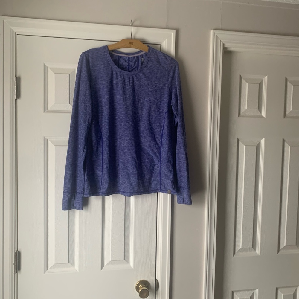 Title Nine Purple Heathered Long Sleeve Active Top